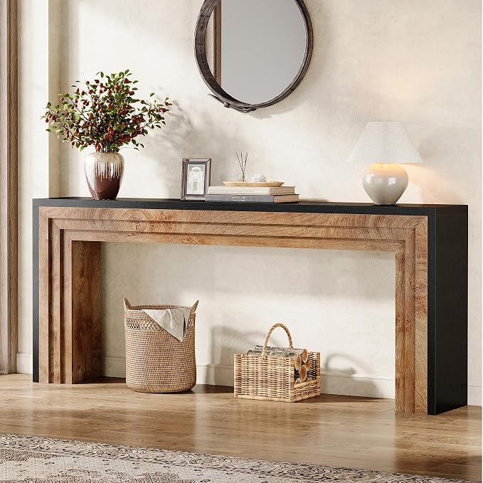 Black + Natural Wood Color