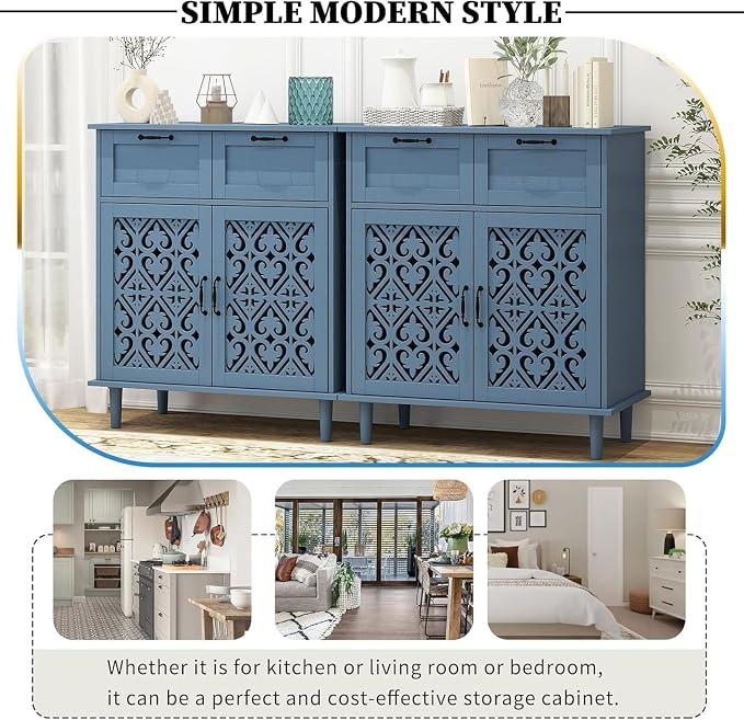 Blue 2-door 2-drawer
