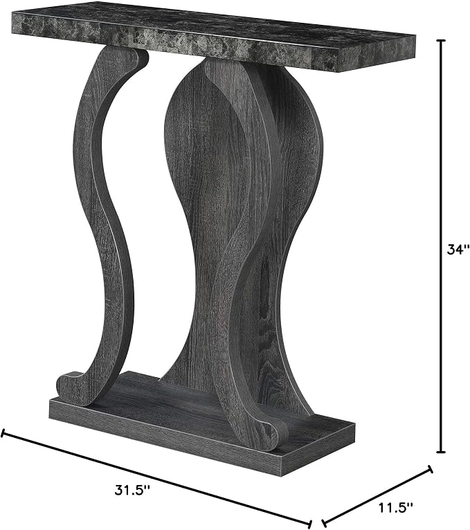 Faux Black Marble/Weathered Gray