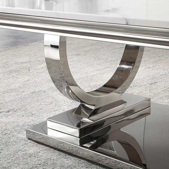 Coffee Table - White Silver Base