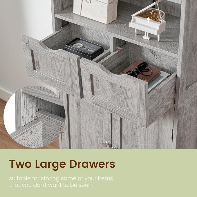 Grey, 2 Drawers