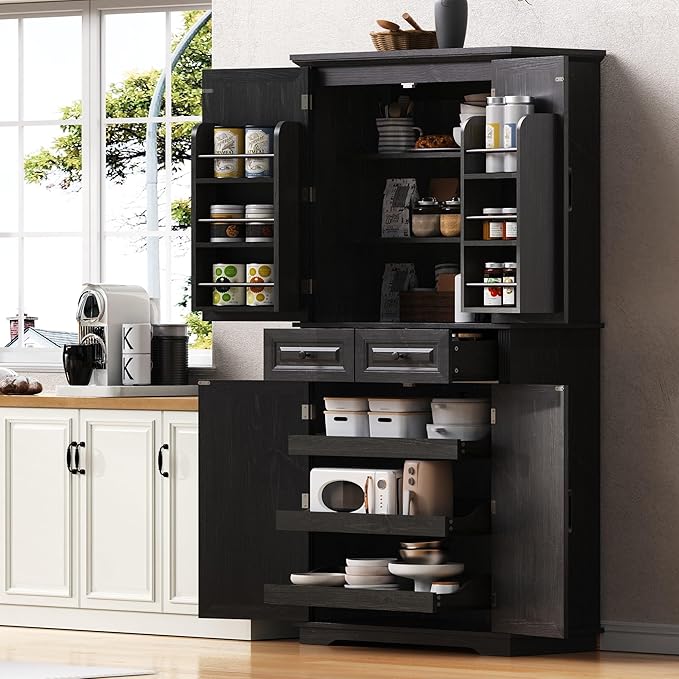 Black (With 3 Pull Out Shelves)
