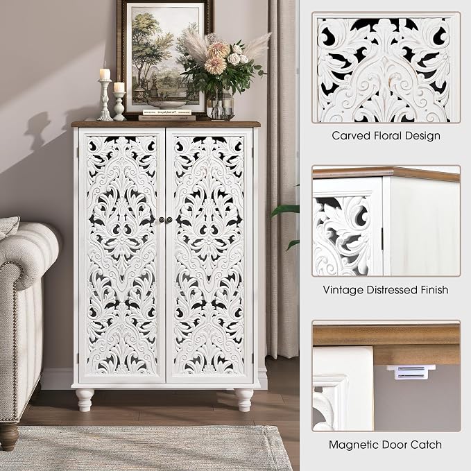 White & Walnut_2 Doors Tall