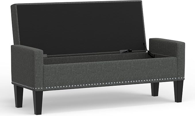 Dark Gray With Nailhead Trim