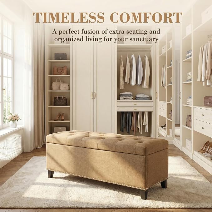 Linen Fabric - Camel 47.5''w