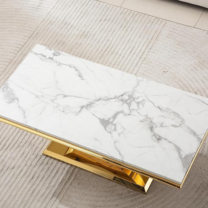 Coffee Table - White Gold Base