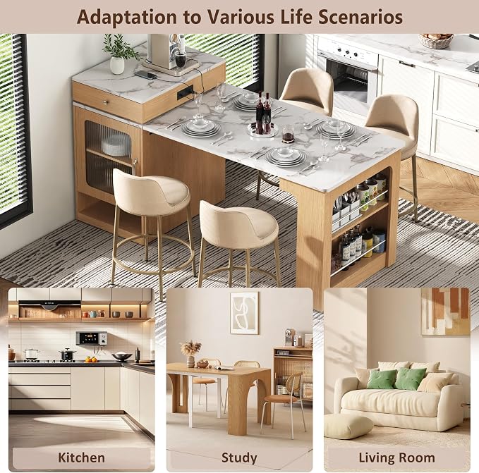 Natural + Faux Marble Table + Particle Board+mdf + Particle Board