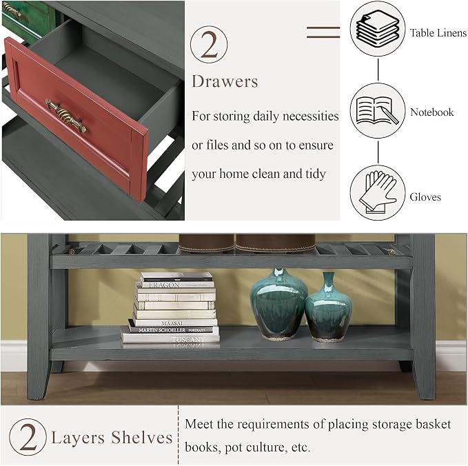 Antique Gray-wood 2shelfes