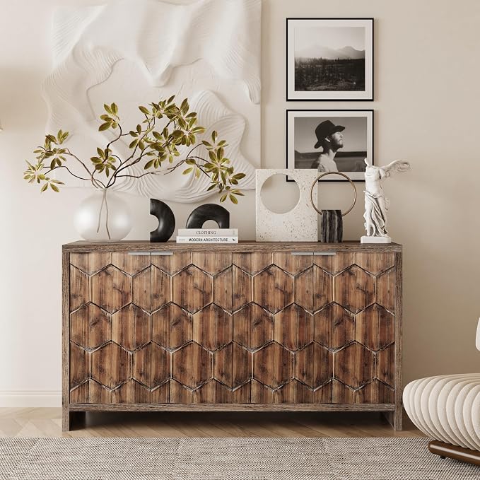 Natural Wood+brown (Hexagonal Pattern)