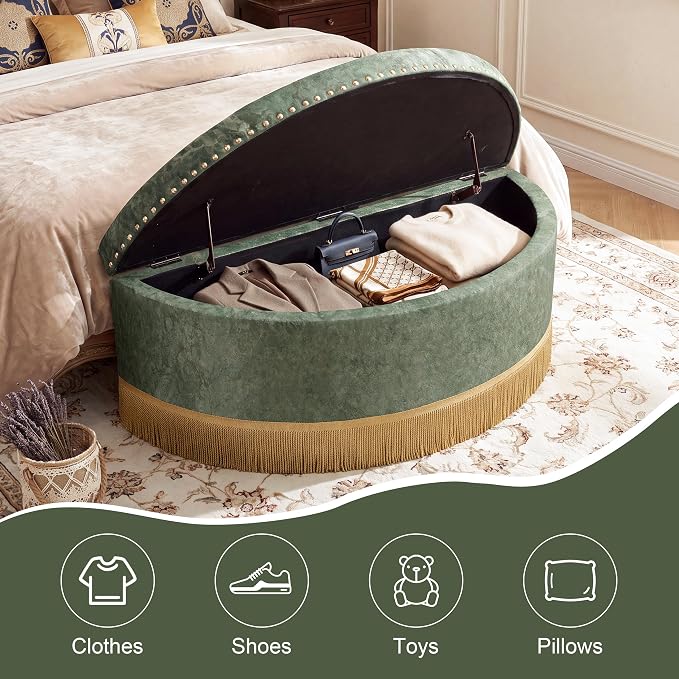 Fabric-green With Bullion Fringe