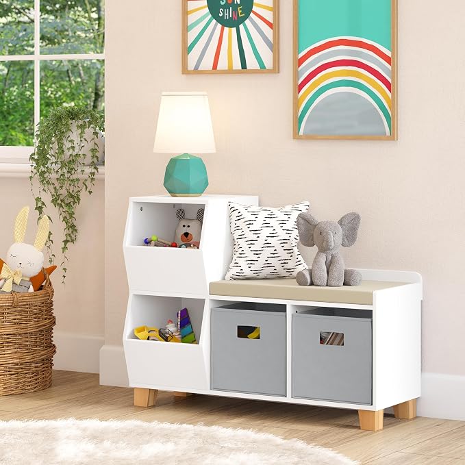 White With 2 Gray Bins