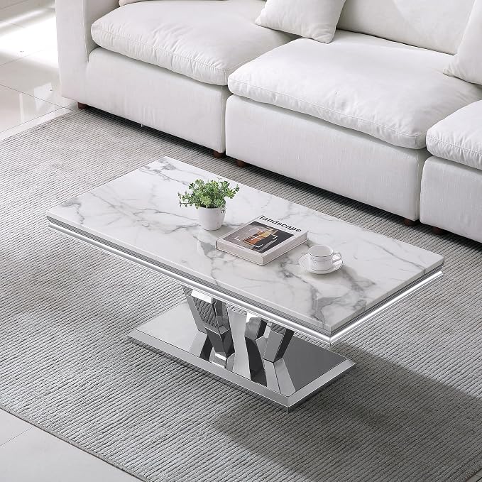 White&silver-coffee Table