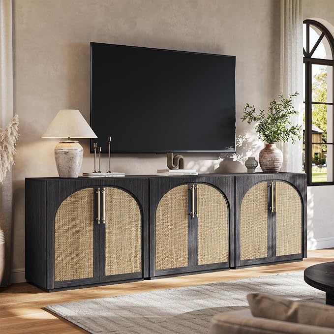 Dark Walnut-rattan Doors