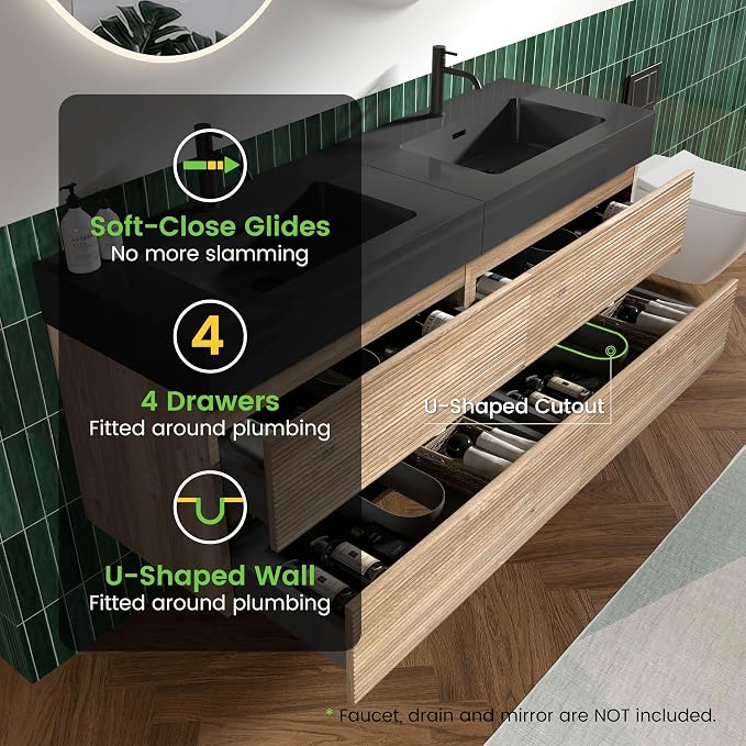 Rough Oak / Black High-rim Sink