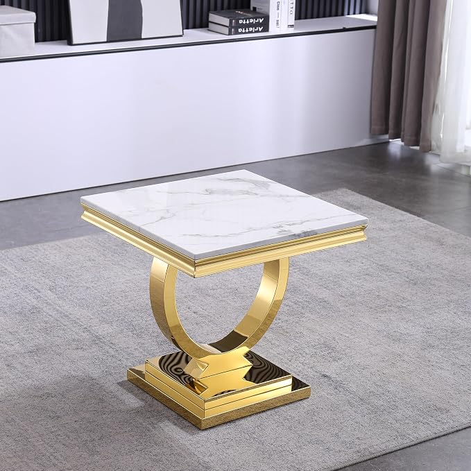 End Table - White Gold Base