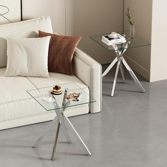 Square Top & Silver Base