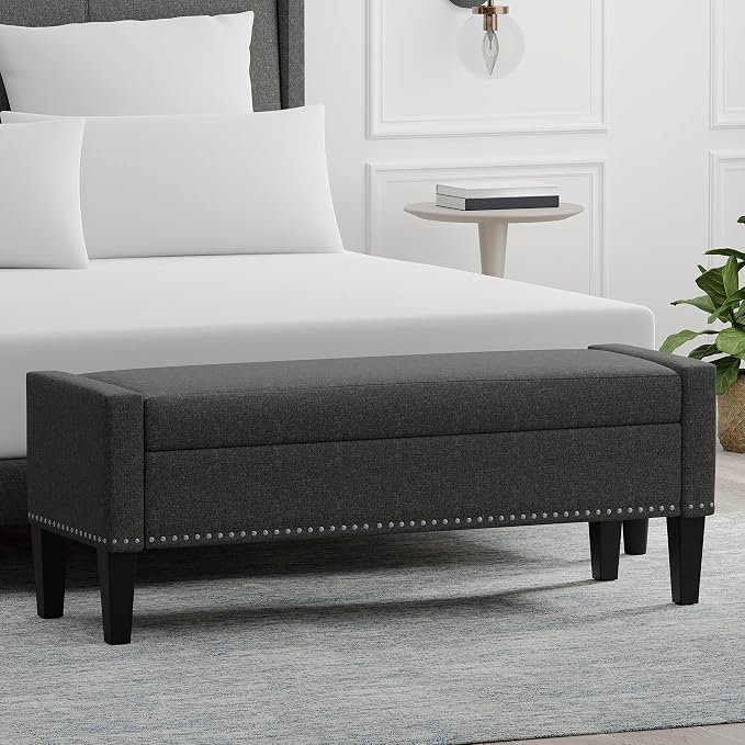 Dark Gray With Nailhead Trim