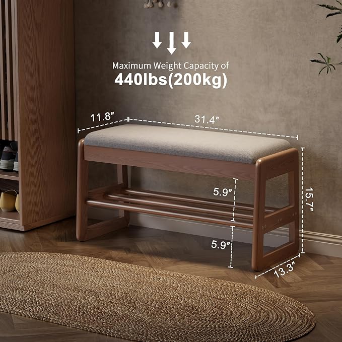 Walnut Upholstered Seat