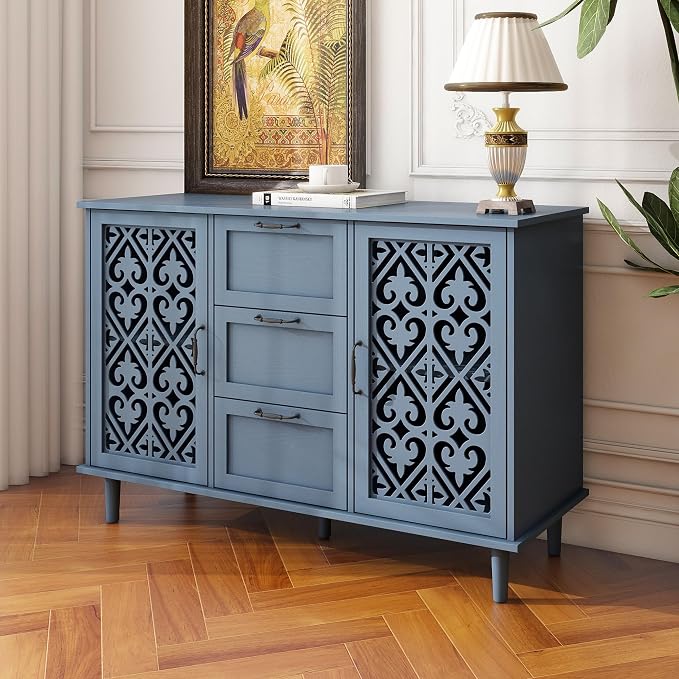 Blue 2 Door 3 Drawer Cabinet