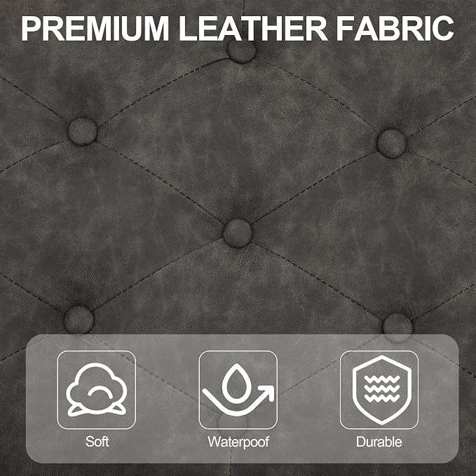 Charcoal Gray-pu-tufted