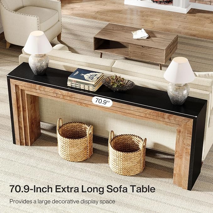 Black + Natural Wood Color