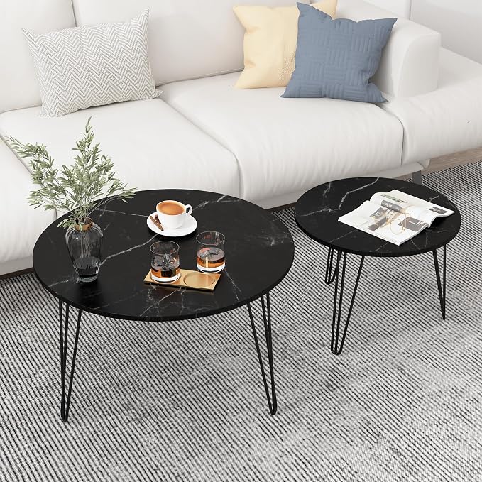 Black + Wood+metal + Round