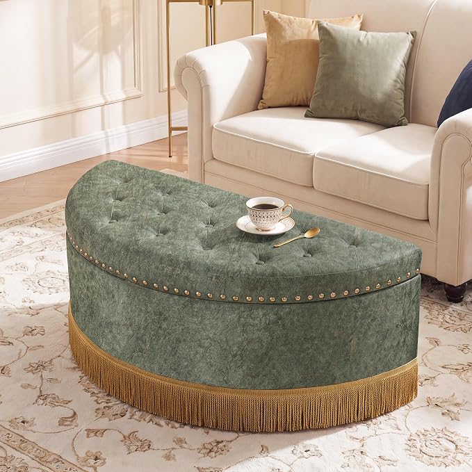 Fabric-green With Bullion Fringe