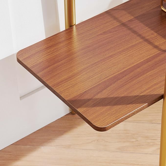 Clear Glass & Walnut Wood