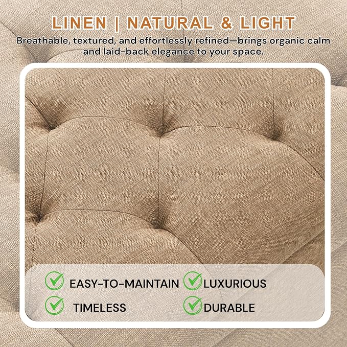 Linen Fabric - Camel 47.5''w