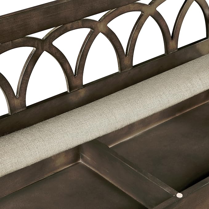 Dark Walnut Finish With Beige Seat