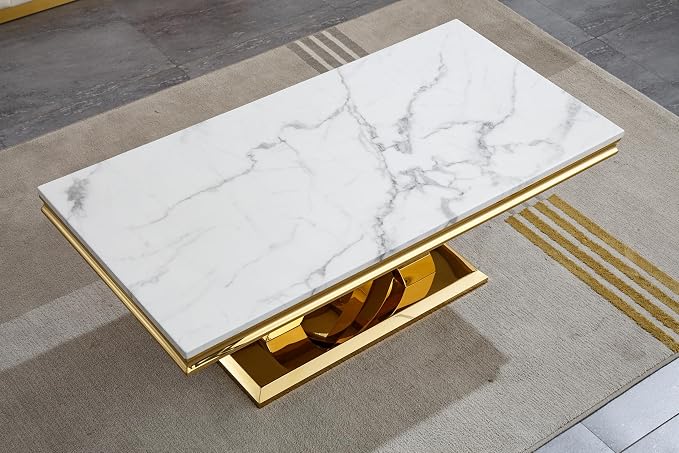 Coffee Table - White Gold Base