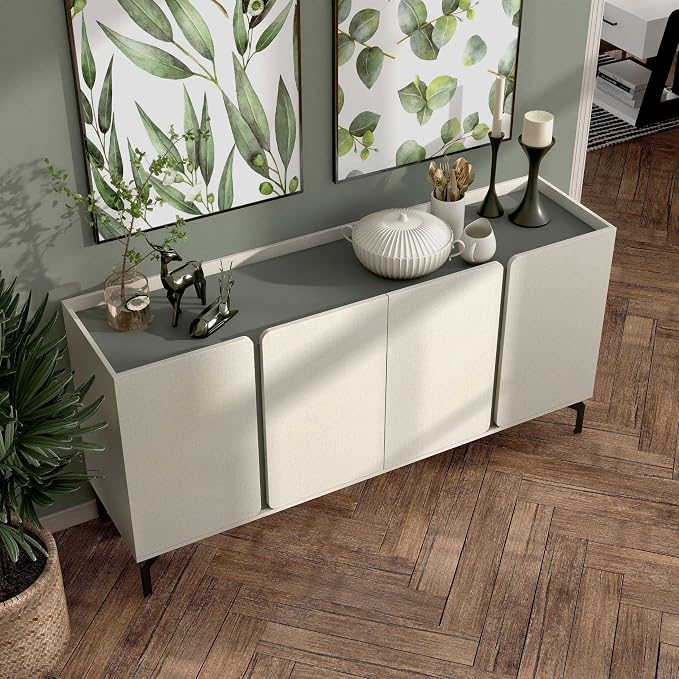 Cream Weave & Sage Green