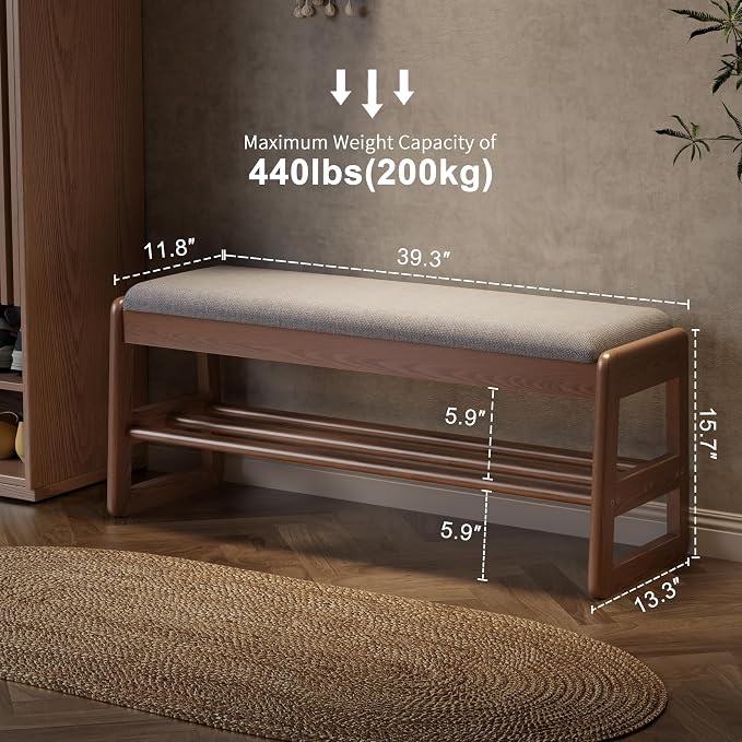 Walnut Upholstered Seat