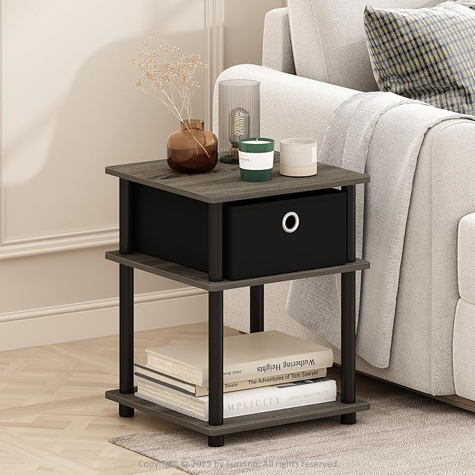Grey Oak/Black/Black