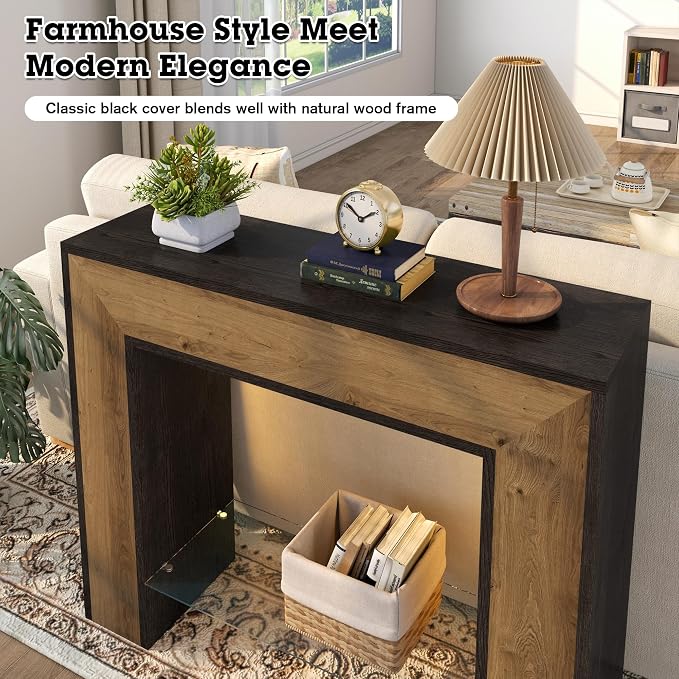 Dark Grey/ Oak/Glass Shelf
