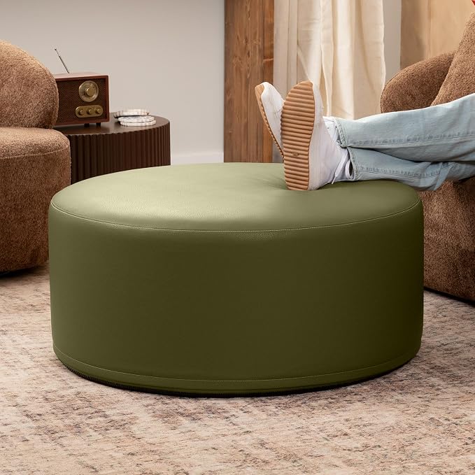 Faux Leather Olive Green