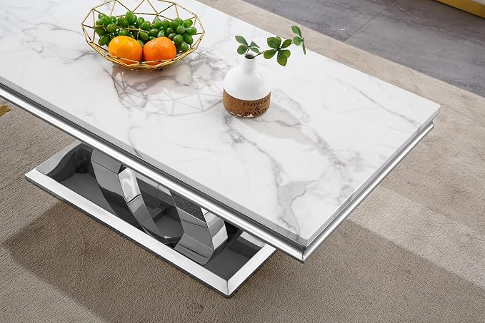 White & Silver - Coffee Table
