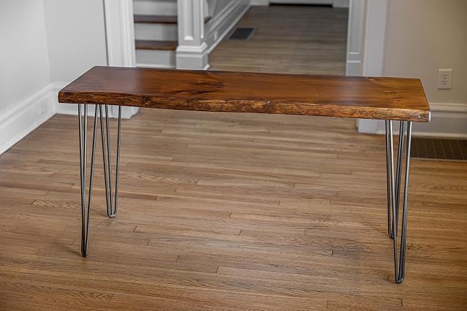 Honey Pine Finish + Grey Hairpin Legs