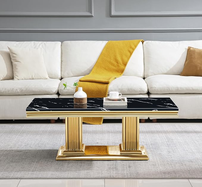 Coffee Table - Black Gold Base