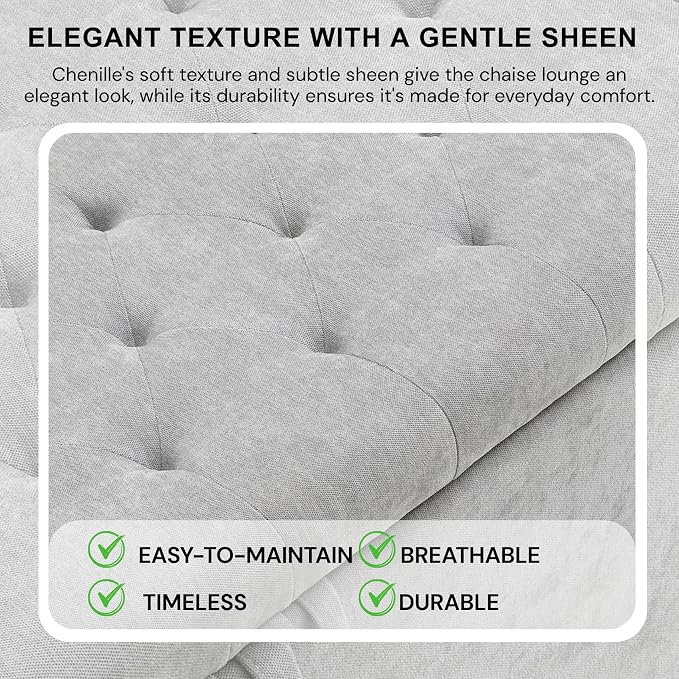 Chenille - Light Grey 48''w
