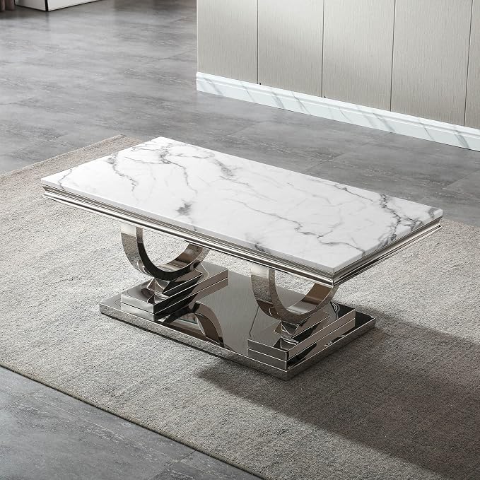 White Silver Coffee Table