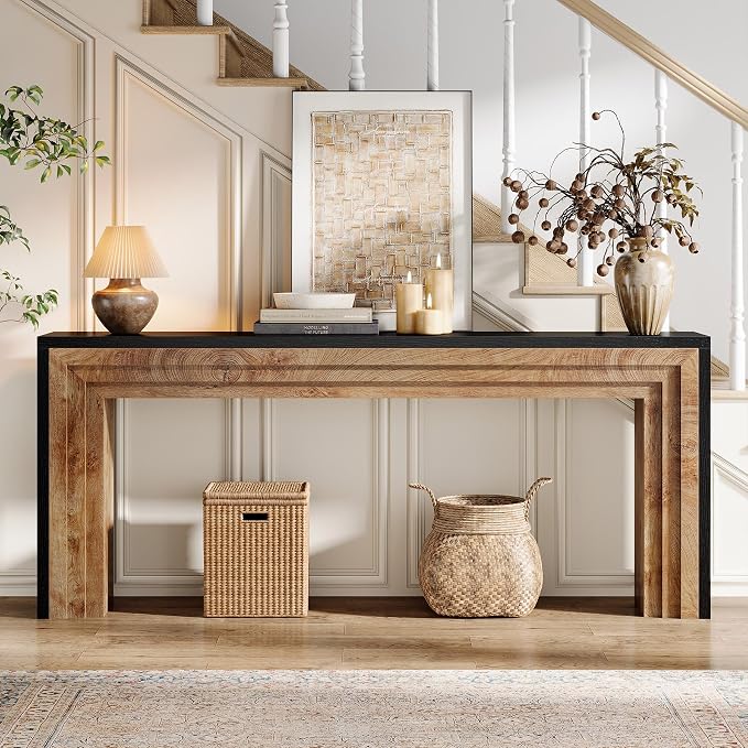 Black + Natural Wood Color