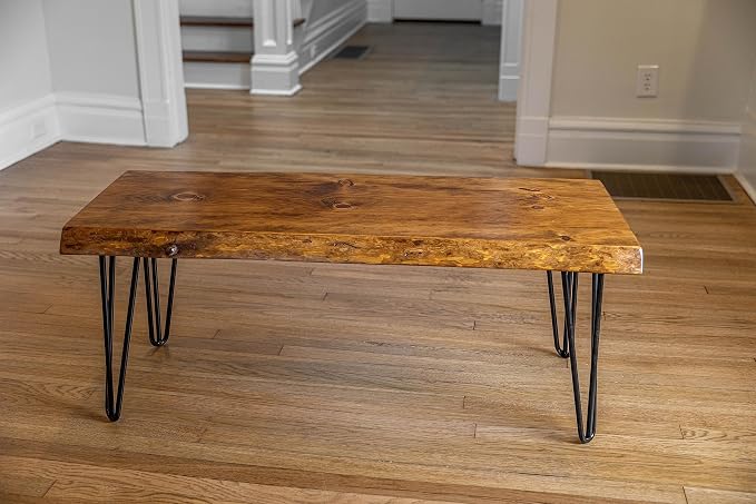 Honey Pine Finish + Black Hairpin Legs
