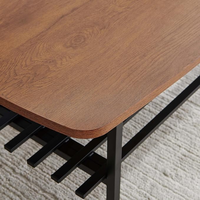 Walnut Wood & Black Metal