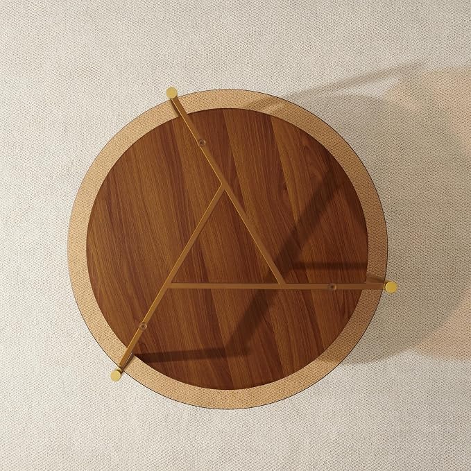 Brown Glass & Walnut Wood
