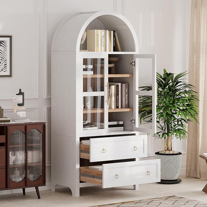 Retro White Arched Food Cabinet + Mdf
