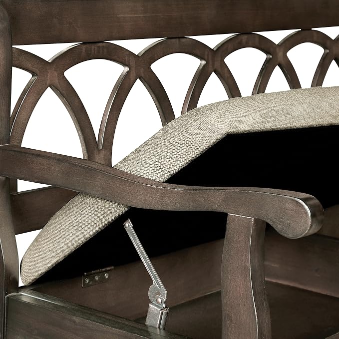 Dark Walnut Finish With Beige Seat