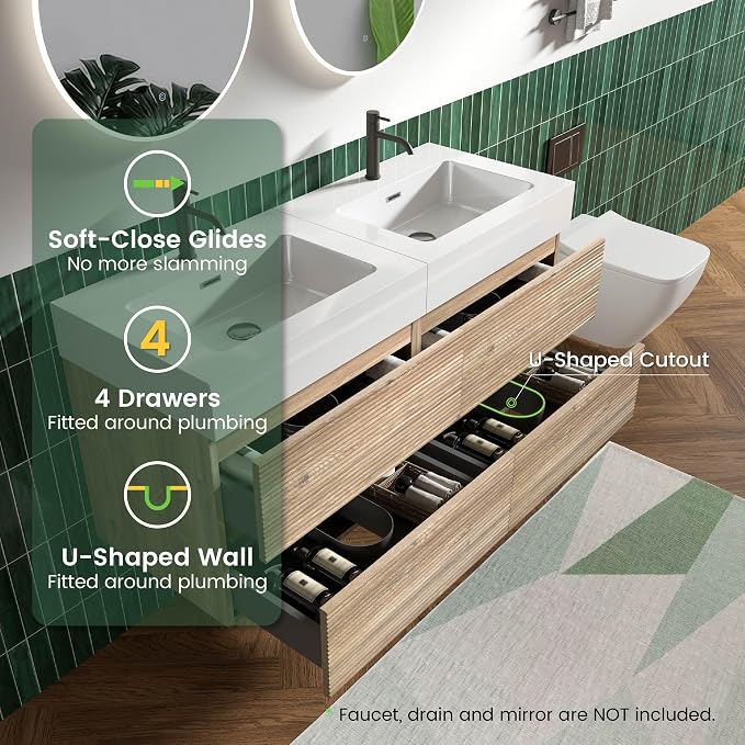 Rough Oak / White High-rim Sink