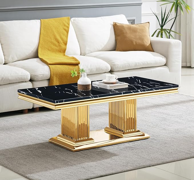 Coffee Table - Black Gold Base