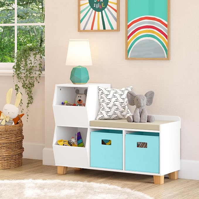 White With 2 Aqua Bins